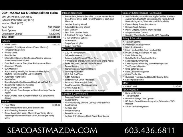 2021 Mazda Mazda CX-5 Carbon Edition Turbo