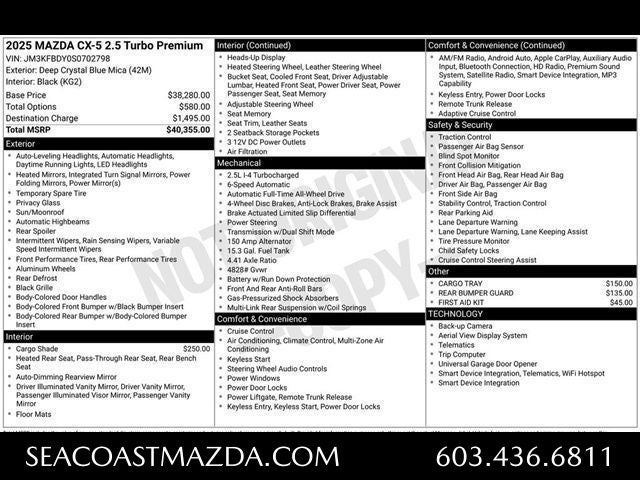 2025 Mazda Mazda CX-5 2.5 Turbo Premium