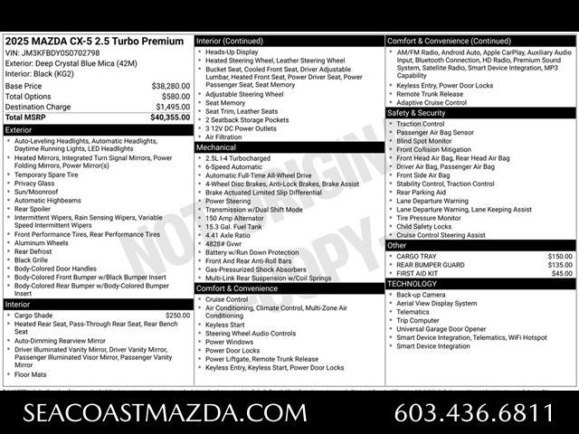 2025 Mazda Mazda CX-5 2.5 Turbo Premium