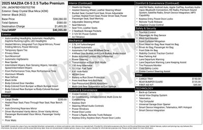 2025 Mazda Mazda CX-5 2.5 Turbo Premium