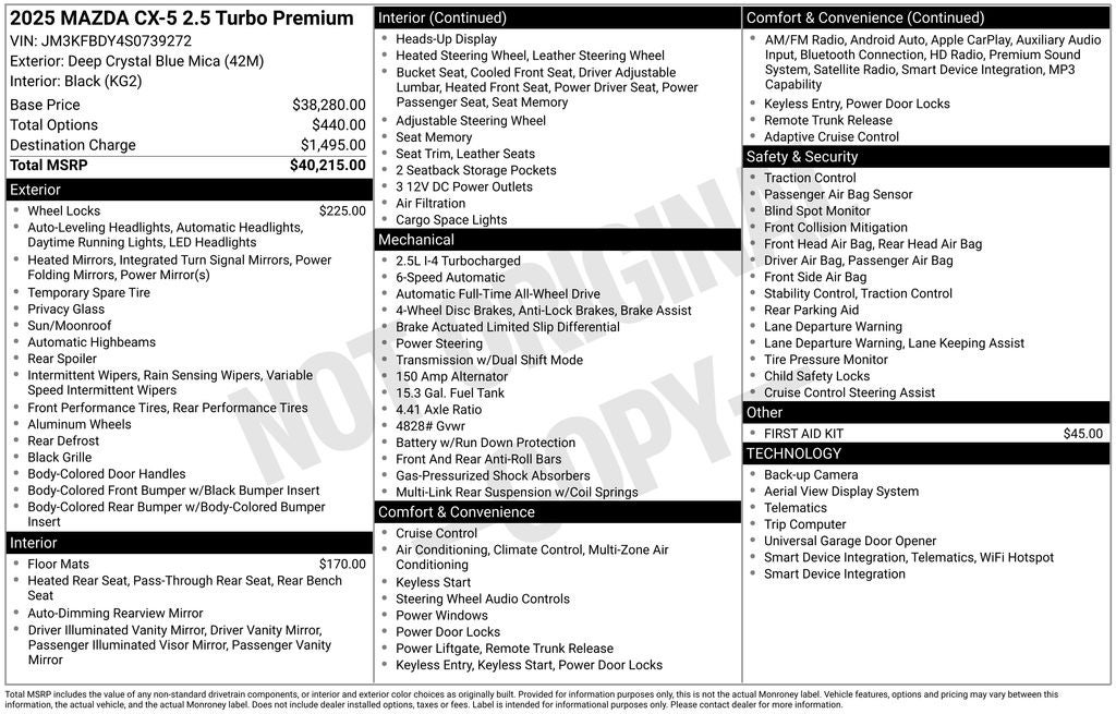 2025 Mazda Mazda CX-5 2.5 Turbo Premium AWD