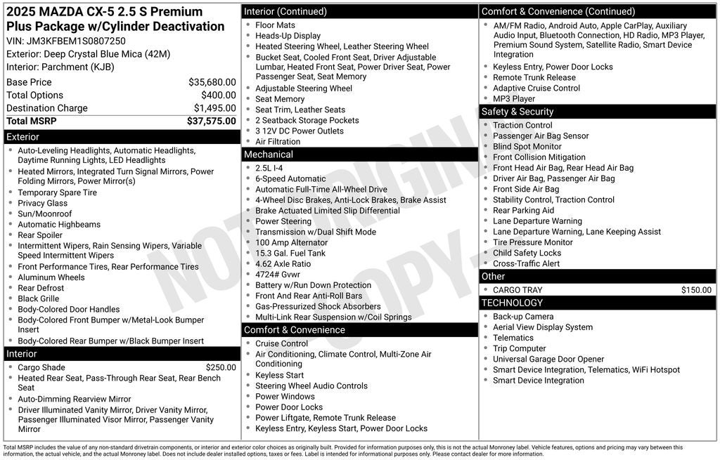 2025 Mazda Mazda CX-5 2.5 S Premium Plus AWD
