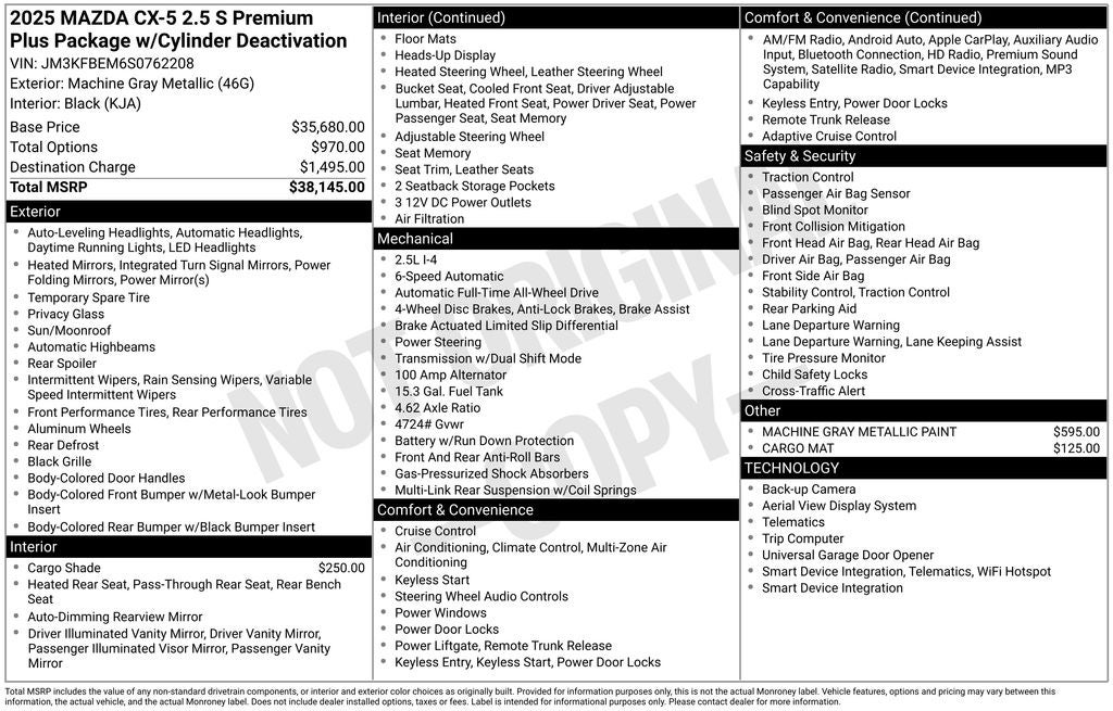 2025 Mazda Mazda CX-5 2.5 S Premium Plus AWD