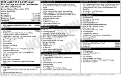 2025 Mazda Mazda CX-5 2.5 S Premium Plus AWD
