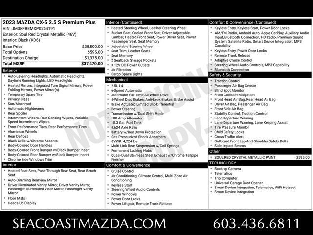 2023 Mazda Mazda CX-5 2.5 S Premium Plus Package