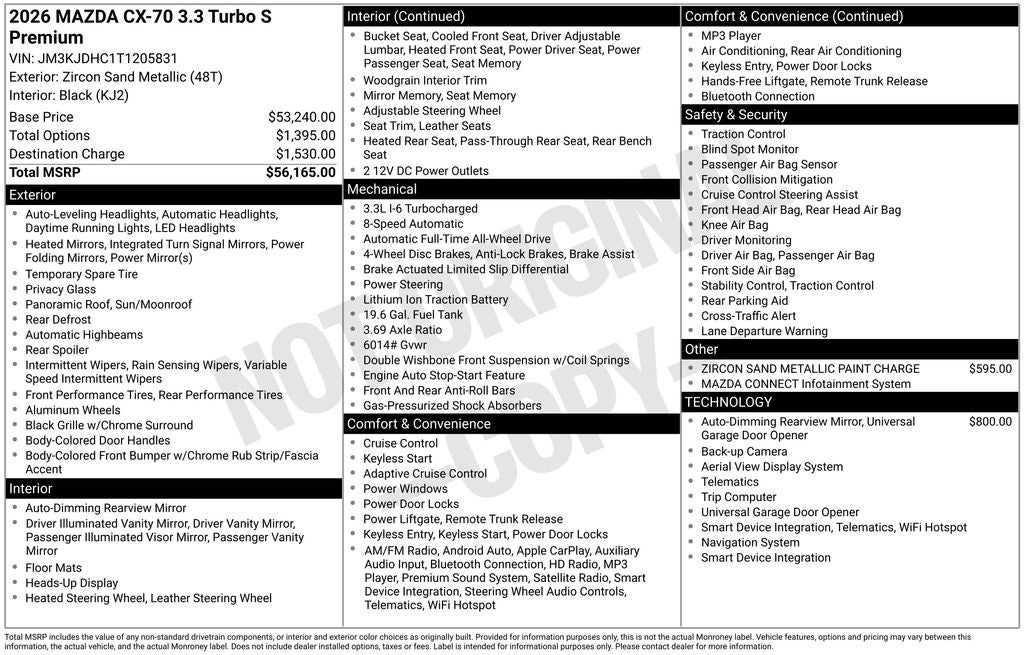 2026 Mazda Mazda CX-70 3.3 Turbo S Premium AWD