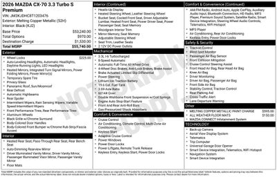 2026 Mazda Mazda CX-70 3.3 Turbo S Premium AWD