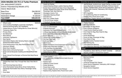 2026 Mazda Mazda CX-70 3.3 Turbo Premium AWD