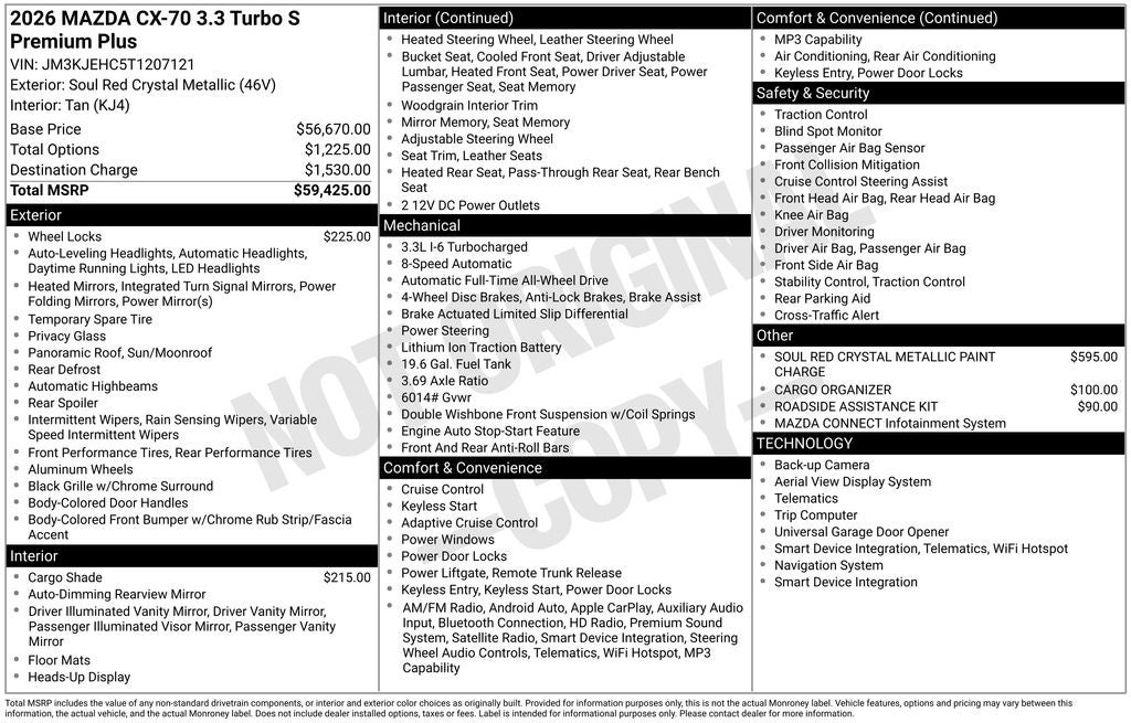 2026 Mazda Mazda CX-70 3.3 Turbo S Premium Plus AWD