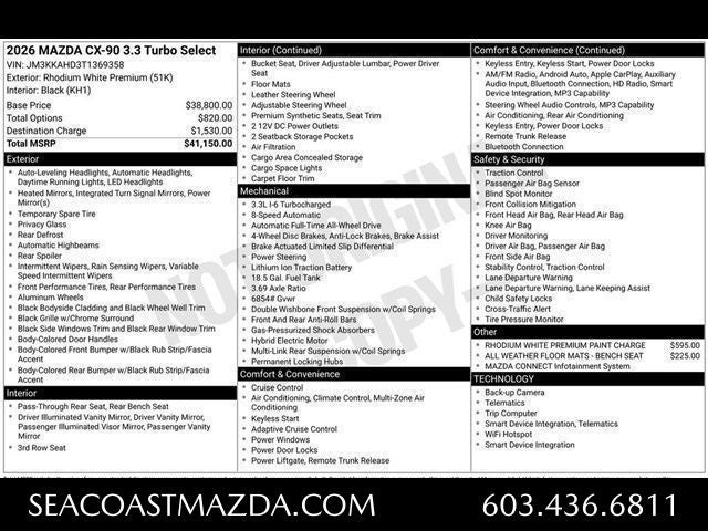 2026 Mazda Mazda CX-90 3.3 Turbo Select AWD