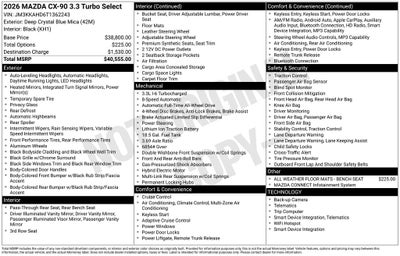 2026 Mazda Mazda CX-90 3.3 Turbo Select AWD