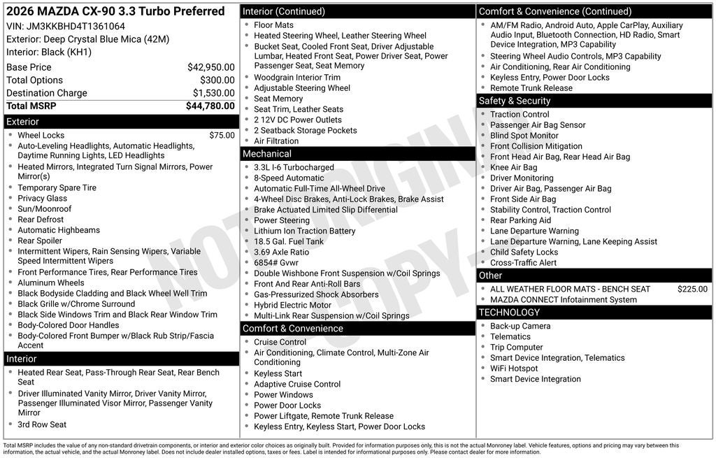 2026 Mazda Mazda CX-90 3.3 Turbo Preferred AWD