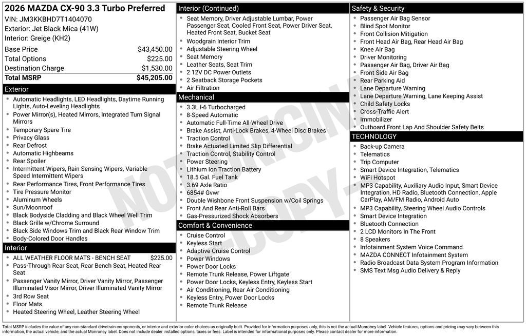 2026 Mazda Mazda CX-90 3.3 Turbo Preferred AWD