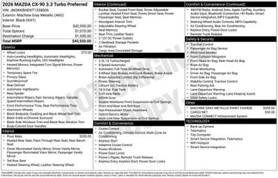 2026 Mazda Mazda CX-90 3.3 Turbo Preferred AWD