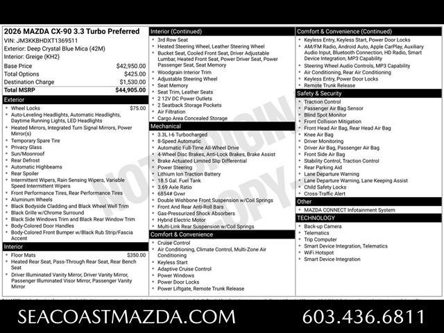 2026 Mazda Mazda CX-90 3.3 Turbo Preferred AWD