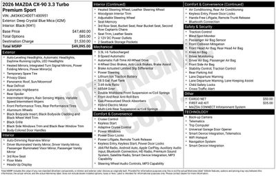 2026 Mazda Mazda CX-90 3.3 Turbo Premium Sport AWD
