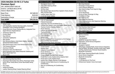 2026 Mazda Mazda CX-90 3.3 Turbo Premium Sport AWD