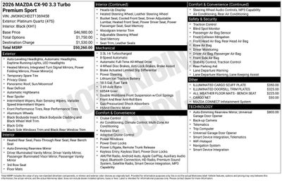 2026 Mazda Mazda CX-90 3.3 Turbo Premium Sport AWD