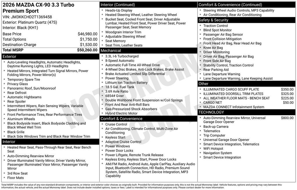 2026 Mazda Mazda CX-90 3.3 Turbo Premium Sport AWD