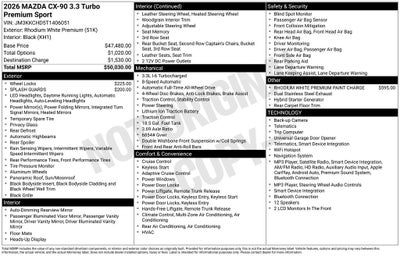 2026 Mazda Mazda CX-90 3.3 Turbo Premium Sport AWD