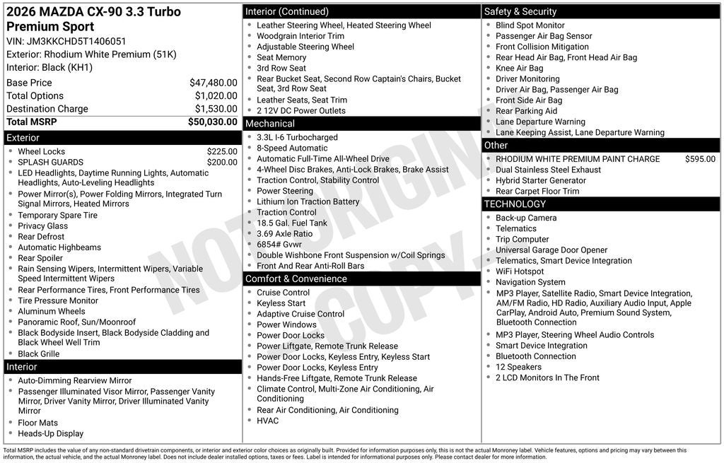2026 Mazda Mazda CX-90 3.3 Turbo Premium Sport AWD