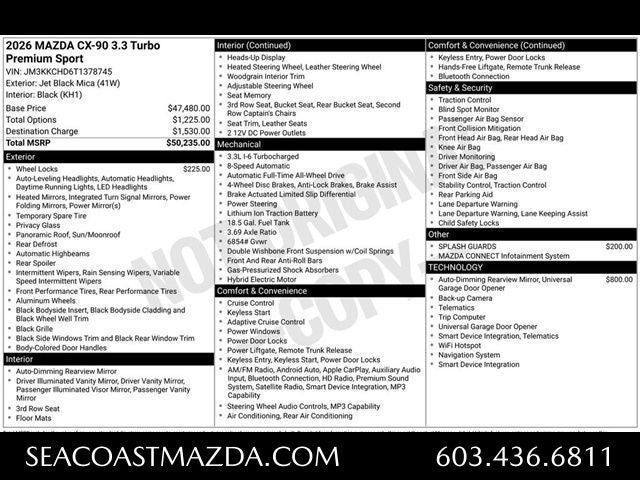 2026 Mazda Mazda CX-90 3.3 Turbo Premium Sport AWD