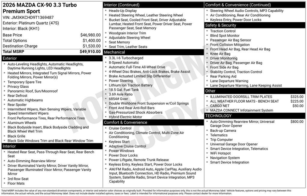 2026 Mazda Mazda CX-90 3.3 Turbo Premium Sport AWD