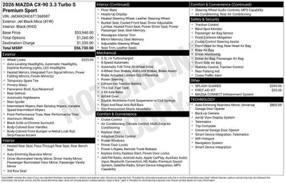 2026 Mazda Mazda CX-90 3.3 Turbo S Premium Sport AWD