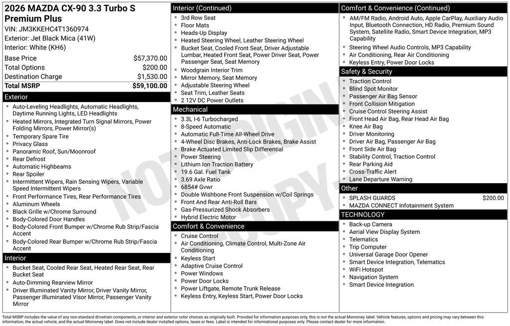 2026 Mazda Mazda CX-90 3.3 Turbo S Premium Plus AWD