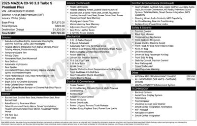 2026 Mazda Mazda CX-90 3.3 Turbo S Premium Plus AWD