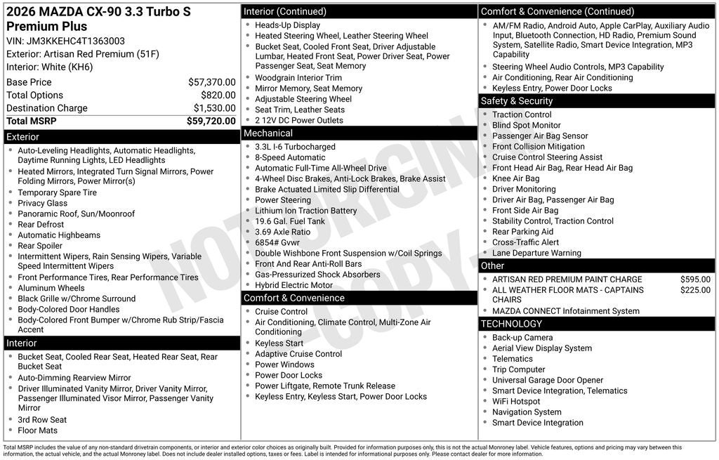 2026 Mazda Mazda CX-90 3.3 Turbo S Premium Plus AWD