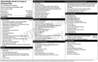2026 Mazda Mazda CX-90 3.3 Turbo S Premium Plus AWD