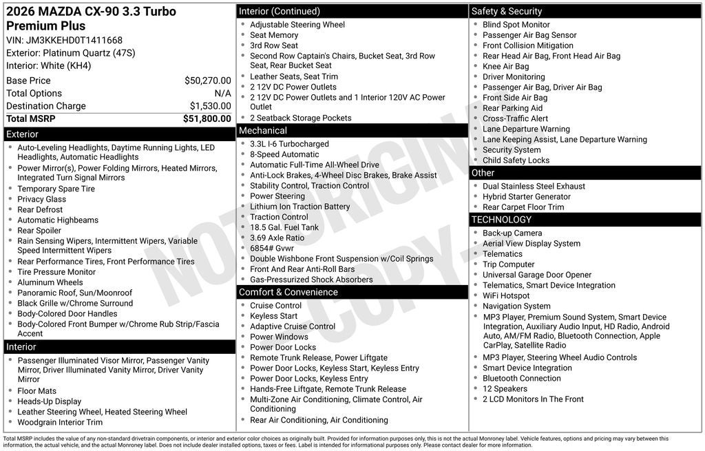 2026 Mazda Mazda CX-90 3.3 Turbo Premium Plus AWD