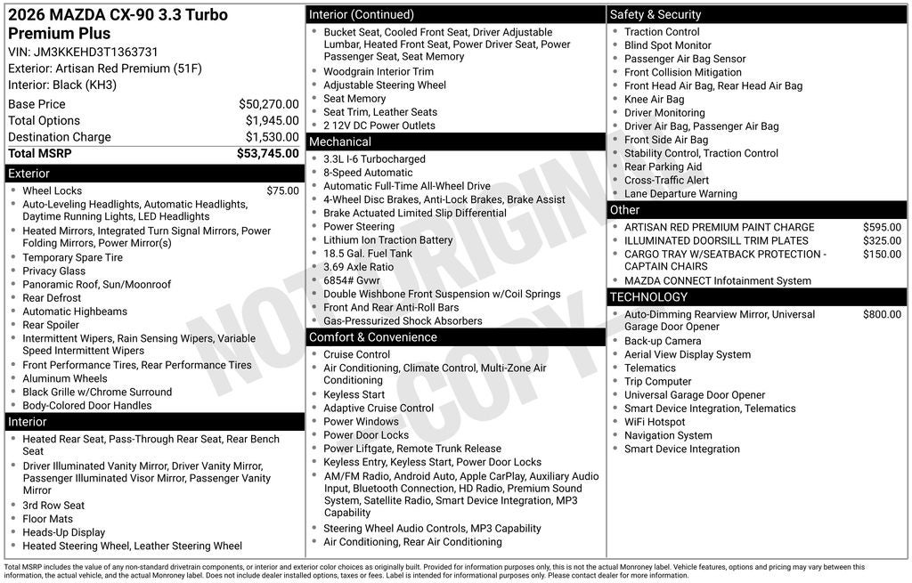 2026 Mazda Mazda CX-90 3.3 Turbo Premium Plus AWD