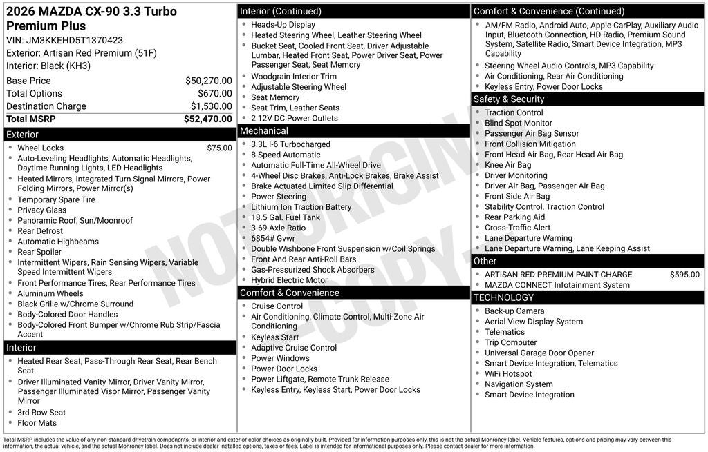 2026 Mazda Mazda CX-90 3.3 Turbo Premium Plus AWD