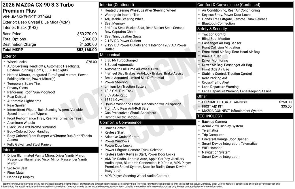 2026 Mazda Mazda CX-90 3.3 Turbo Premium Plus AWD