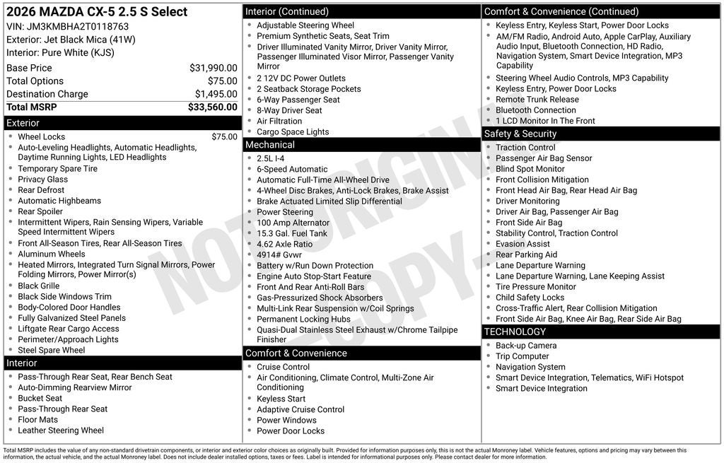 2026 Mazda Mazda CX-5 2.5 S Select AWD