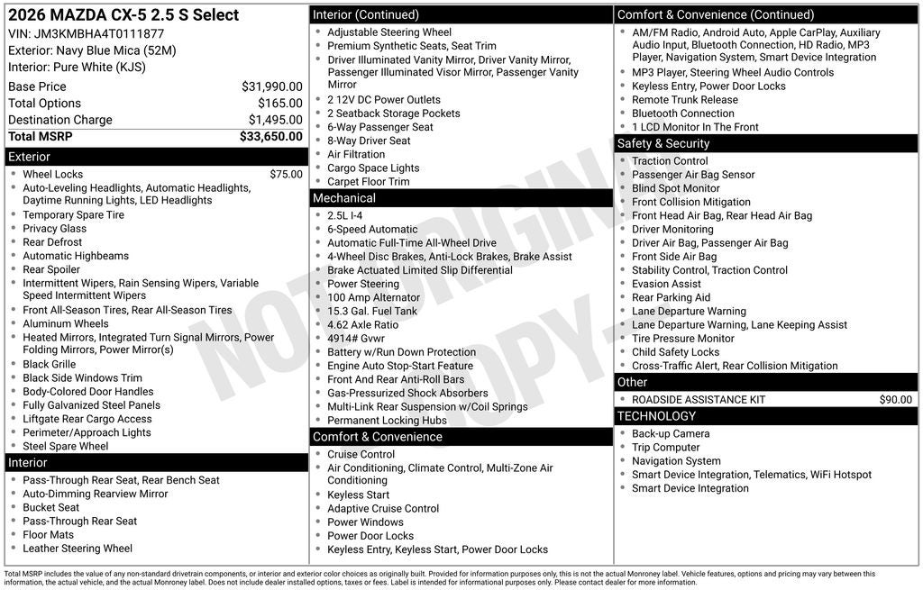 2026 Mazda Mazda CX-5 2.5 S Select AWD