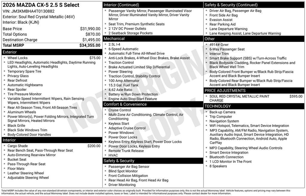 2026 Mazda Mazda CX-5 2.5 S Select AWD