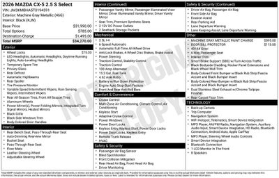 2026 Mazda Mazda CX-5 2.5 S Select AWD