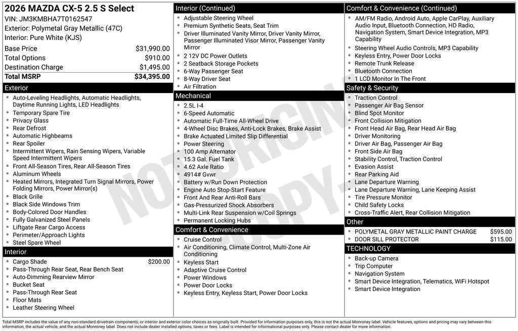 2026 Mazda Mazda CX-5 2.5 S Select AWD