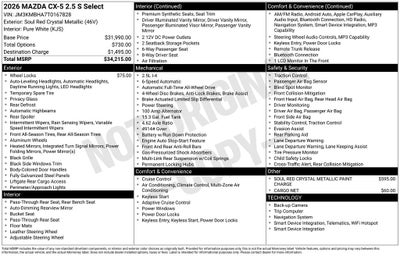 2026 Mazda Mazda CX-5 2.5 S Select AWD