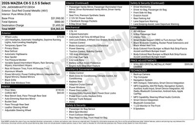 2026 Mazda Mazda CX-5 2.5 S Select AWD
