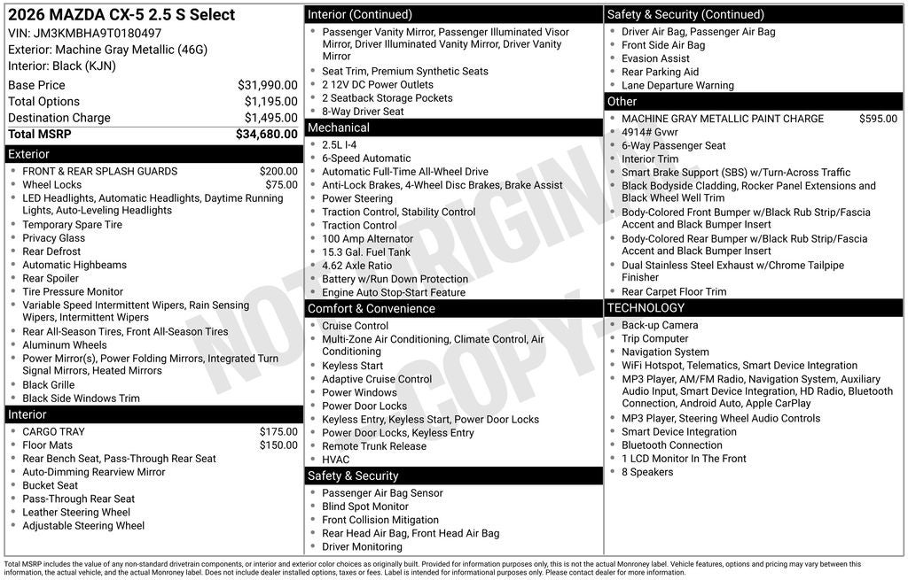 2026 Mazda Mazda CX-5 2.5 S Select AWD