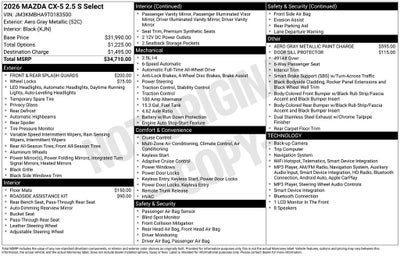 2026 Mazda Mazda CX-5 2.5 S Select AWD