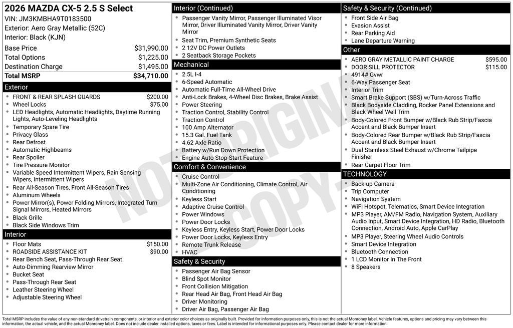 2026 Mazda Mazda CX-5 2.5 S Select AWD