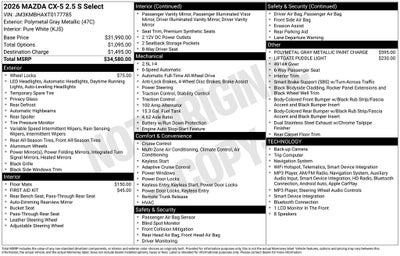 2026 Mazda Mazda CX-5 2.5 S Select AWD