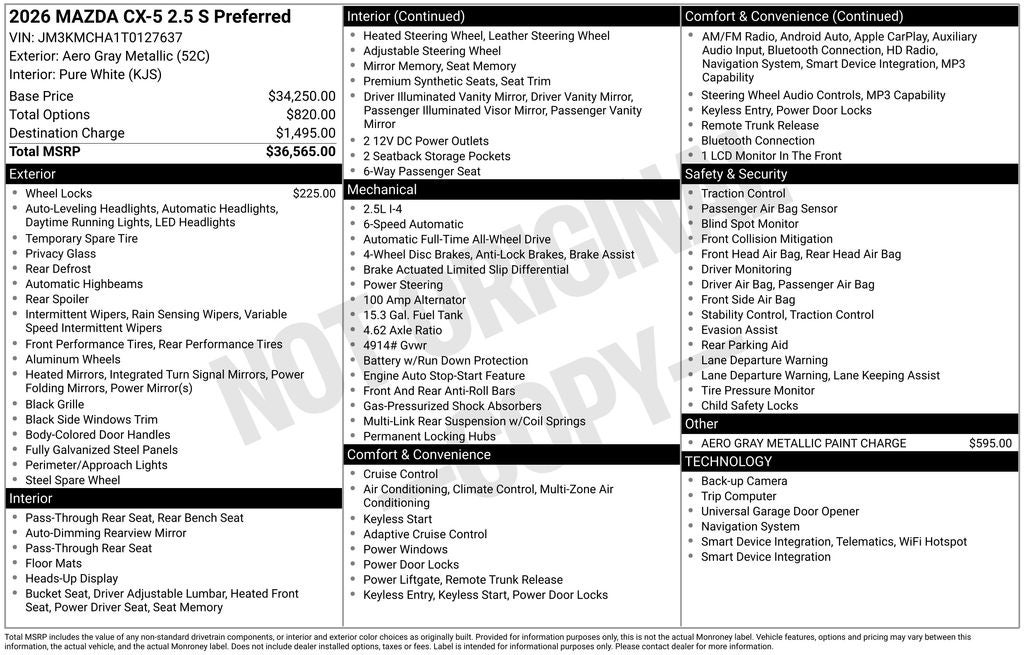 2026 Mazda Mazda CX-5 2.5 S Preferred AWD