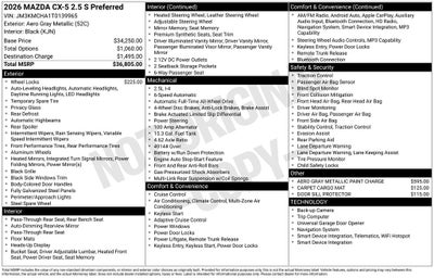 2026 Mazda Mazda CX-5 2.5 S Preferred AWD