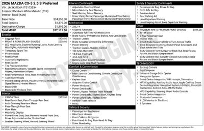 2026 Mazda Mazda CX-5 2.5 S Preferred AWD